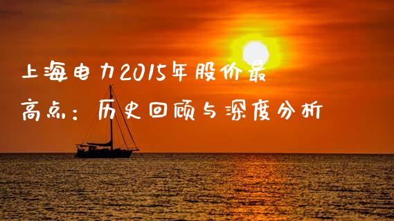 上海电力2015年股价最高点：历史回顾与深度分析_https://m.lcjysmgs.com_股权投资_第1张