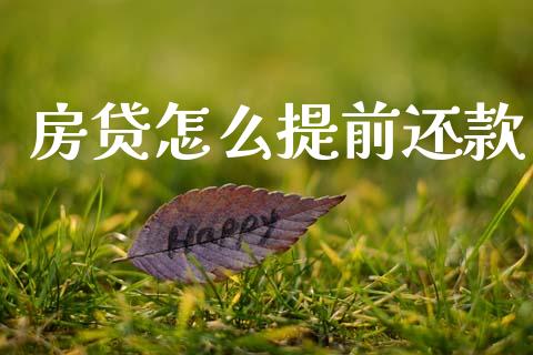 房贷怎么提前还款_https://m.lcjysmgs.com_股权投资_第1张