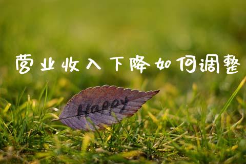 营业收入下降如何调整_https://m.lcjysmgs.com_股票交易_第1张