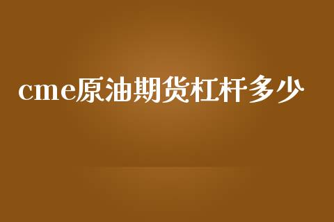 cme原油期货杠杆多少_https://m.lcjysmgs.com_金融服务_第1张