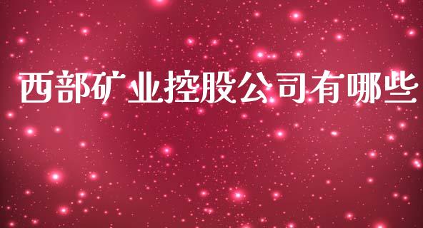 西部矿业控股公司有哪些_https://m.lcjysmgs.com_金融服务_第1张