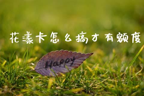 花漾卡怎么搞才有额度_https://m.lcjysmgs.com_股票交易_第1张