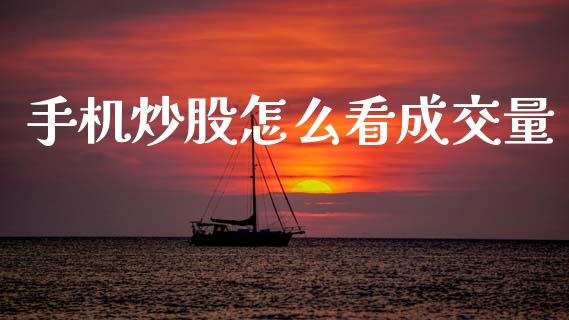 手机炒股怎么看成交量_https://m.lcjysmgs.com_股权投资_第1张
