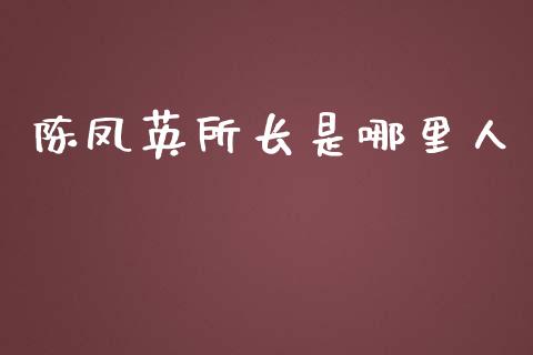 陈凤英所长是哪里人_https://m.lcjysmgs.com_金融服务_第1张