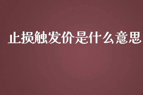 止损触发价是什么意思_https://m.lcjysmgs.com_基金管理_第1张