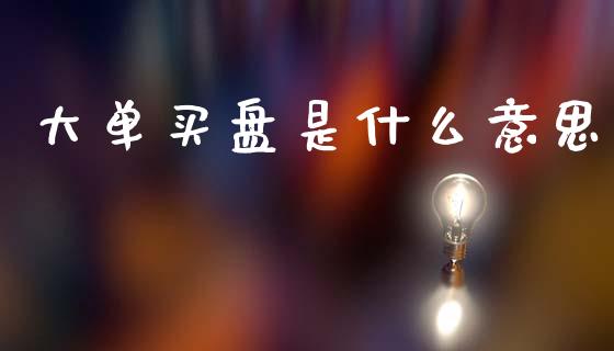 大单买盘是什么意思_https://m.lcjysmgs.com_基金管理_第1张