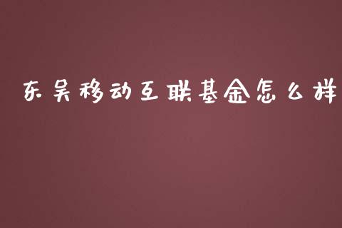 东吴移动互联基金怎么样_https://m.lcjysmgs.com_股票交易_第1张
