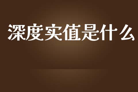 深度实值是什么_https://m.lcjysmgs.com_股权投资_第1张