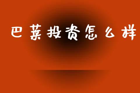 巴莱投资怎么样_https://m.lcjysmgs.com_股票交易_第1张