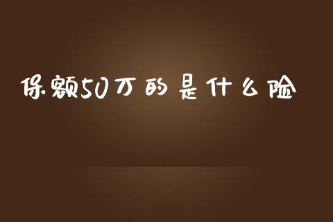 保额50万的是什么险_https://m.lcjysmgs.com_金融服务_第1张