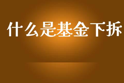 什么是基金下拆_https://m.lcjysmgs.com_金融服务_第1张