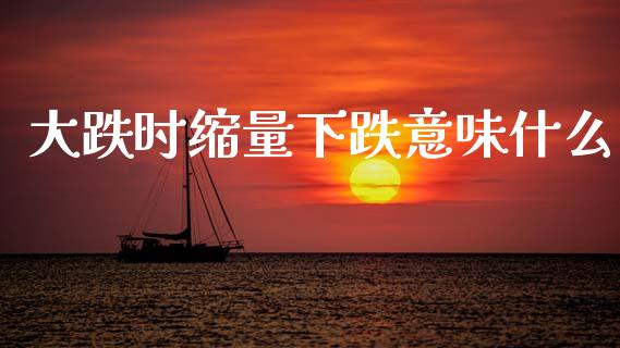 大跌时缩量下跌意味什么_https://m.lcjysmgs.com_金融服务_第1张
