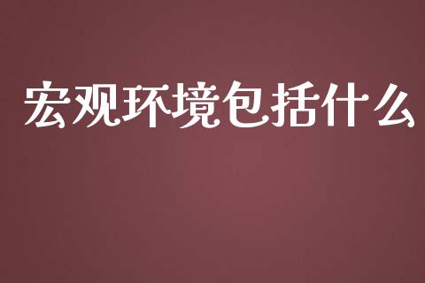 宏观环境包括什么_https://m.lcjysmgs.com_金融服务_第1张