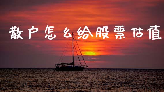散户怎么给股票估值_https://m.lcjysmgs.com_基金管理_第1张