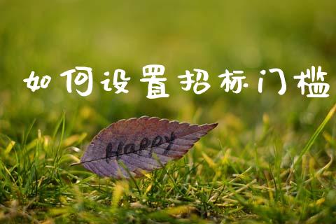 如何设置招标门槛_https://m.lcjysmgs.com_股票交易_第1张