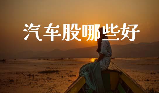 汽车股哪些好_https://m.lcjysmgs.com_基金管理_第1张