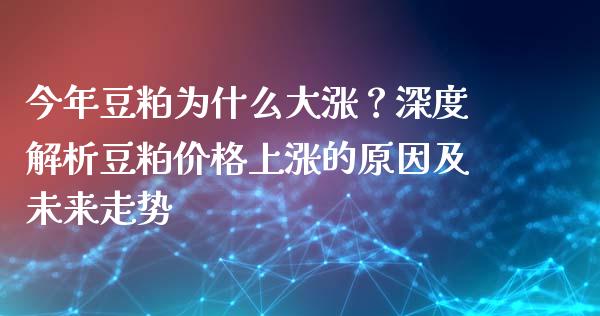 今年豆粕为什么大涨？深度解析豆粕价格上涨的原因及未来走势_https://m.lcjysmgs.com_金融服务_第1张