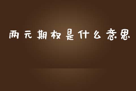 两元期权是什么意思_https://m.lcjysmgs.com_基金管理_第1张