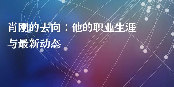 肖刚的去向：他的职业生涯与最新动态_https://m.lcjysmgs.com_基金管理_第1张