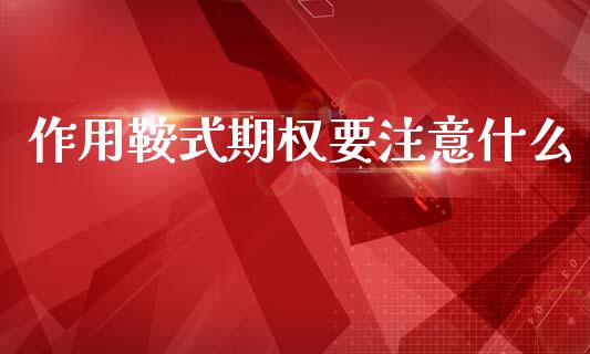 作用鞍式期权要注意什么_https://m.lcjysmgs.com_金融服务_第1张