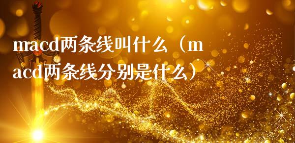 macd两条线叫什么（macd两条线分别是什么）_https://m.lcjysmgs.com_股权投资_第1张