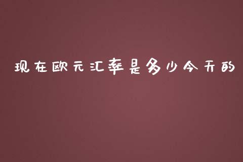 现在欧元汇率是多少今天的_https://m.lcjysmgs.com_基金管理_第1张