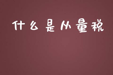 什么是从量税_股票交易_第1张_股权投资_基金管理_股票交易_金融服务 什么是从量税_https://m.lcjysmgs.com_股票交易_第1张