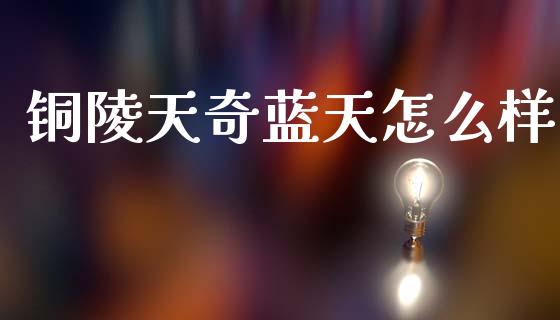 铜陵天奇蓝天怎么样_https://m.lcjysmgs.com_股权投资_第1张