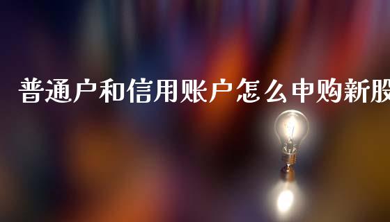 普通户和信用账户怎么申购新股_https://m.lcjysmgs.com_股权投资_第1张