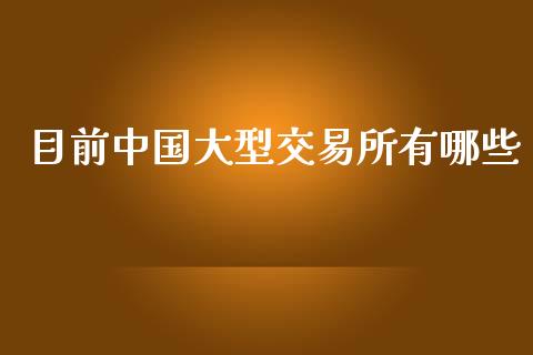 目前中国大型交易所有哪些_https://m.lcjysmgs.com_股权投资_第1张