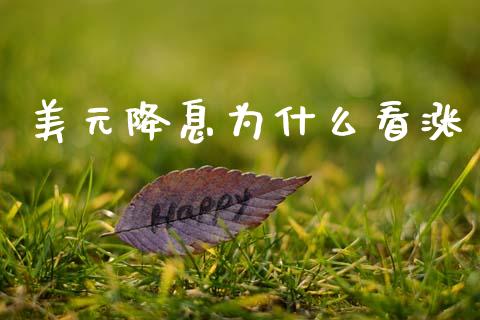 美元降息为什么看涨_https://m.lcjysmgs.com_股票交易_第1张
