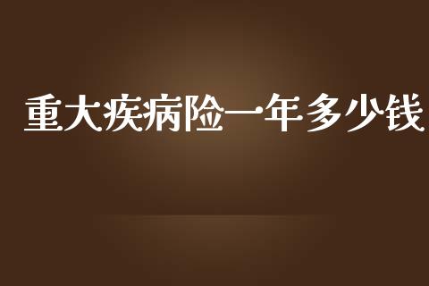 重大疾病险一年多少钱_https://m.lcjysmgs.com_金融服务_第1张
