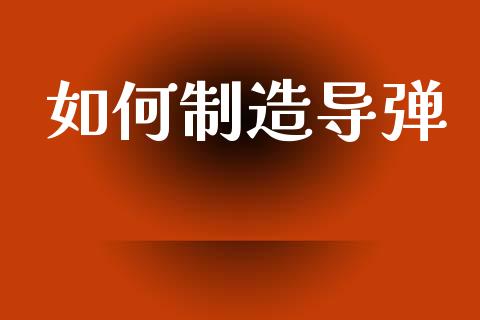 如何制造导弹_https://m.lcjysmgs.com_金融服务_第1张