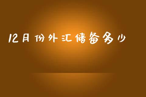 12月份外汇储备多少_https://m.lcjysmgs.com_股权投资_第1张