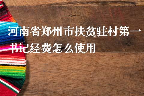 河南省郑州市扶贫驻村第一书记经费怎么使用_https://m.lcjysmgs.com_股票交易_第1张