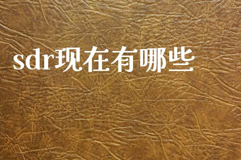 sdr现在有哪些_https://m.lcjysmgs.com_金融服务_第1张