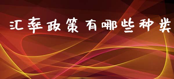 汇率政策有哪些种类_https://m.lcjysmgs.com_基金管理_第1张