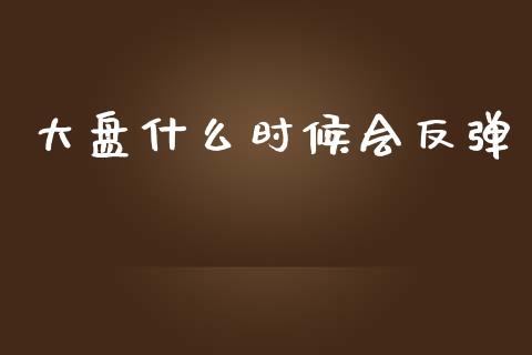 大盘什么时候会反弹_https://m.lcjysmgs.com_金融服务_第1张