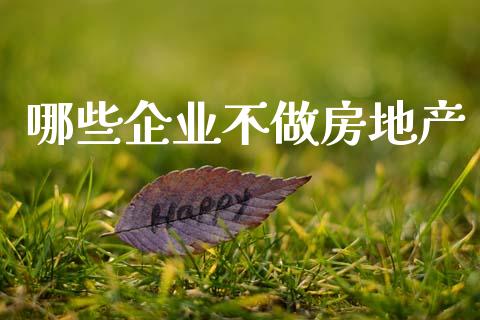 哪些企业不做房地产_https://m.lcjysmgs.com_股票交易_第1张