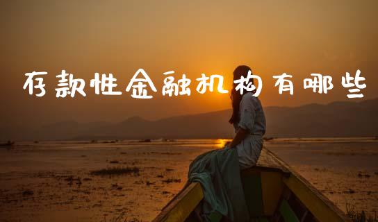 存款性金融机构有哪些_https://m.lcjysmgs.com_股票交易_第1张