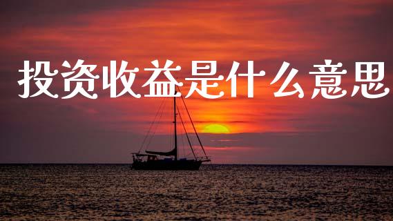 投资收益是什么意思_https://m.lcjysmgs.com_股权投资_第1张