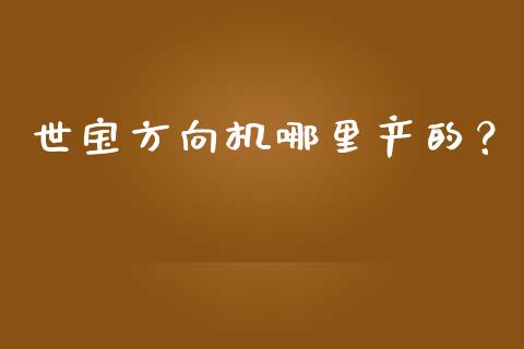 世宝方向机哪里产的？_https://m.lcjysmgs.com_股票交易_第1张
