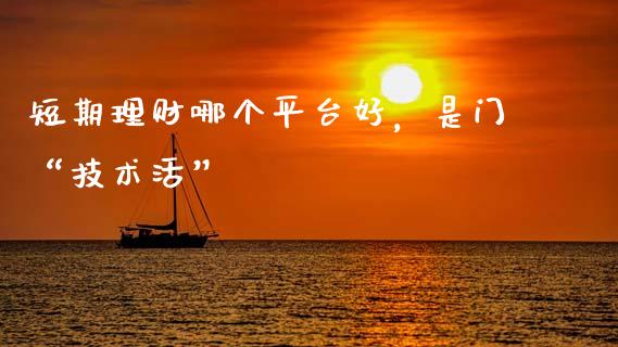 短期理财哪个平台好，是门“技术活”_https://m.lcjysmgs.com_股票交易_第1张