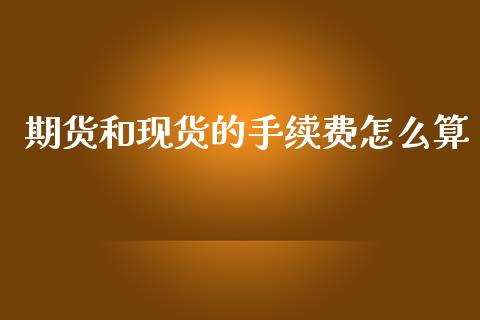 期货和现货的手续费怎么算_https://m.lcjysmgs.com_金融服务_第1张