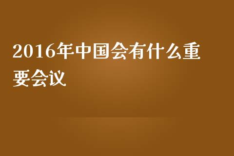 2016年中国会有什么重要会议_https://m.lcjysmgs.com_股票交易_第1张
