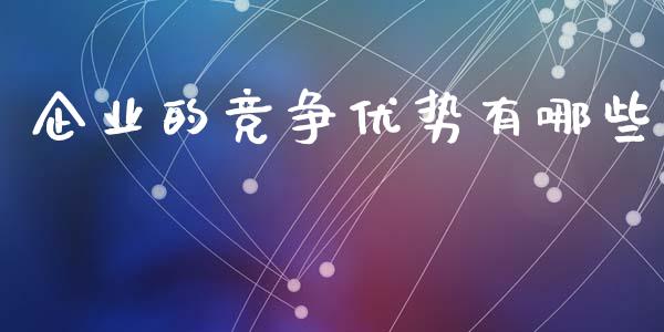 企业的竞争优势有哪些_https://m.lcjysmgs.com_金融服务_第1张