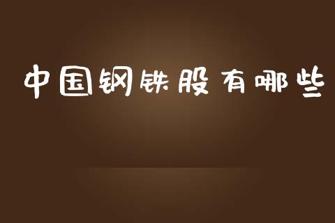 中国钢铁股有哪些_https://m.lcjysmgs.com_股票交易_第1张