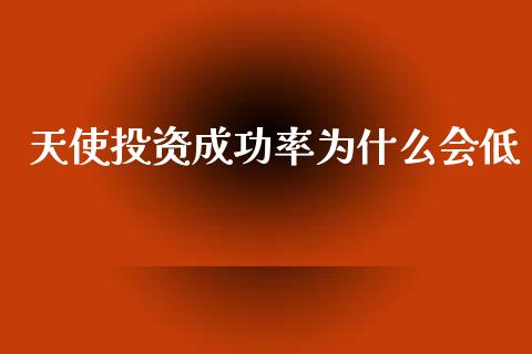 天使投资成功率为什么会低_https://m.lcjysmgs.com_股票交易_第1张
