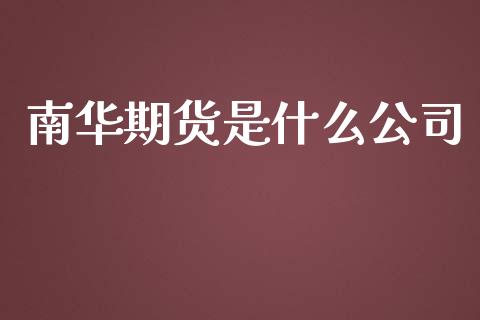 南华期货是什么公司_https://m.lcjysmgs.com_股票交易_第1张