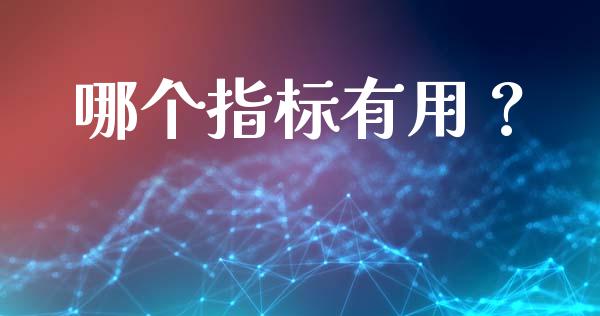 哪个指标有用？_https://m.lcjysmgs.com_金融服务_第1张